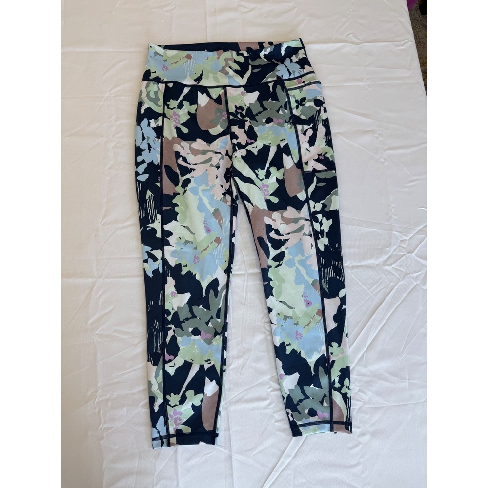 Sweaty Betty Super Sculpt Leggings Womens XL Multi Good 7/8 Length Floral Camo